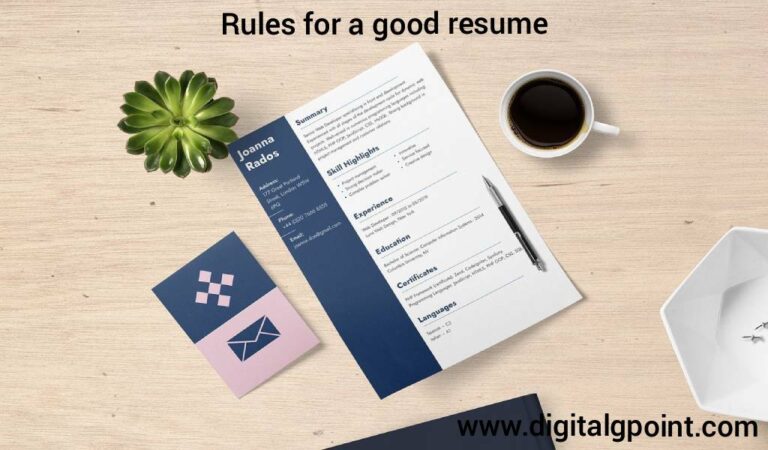 Rules for a good resume
