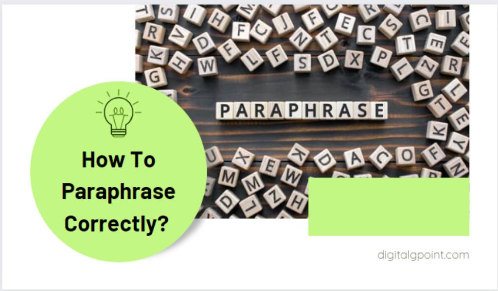 How To Paraphrase Correctly
